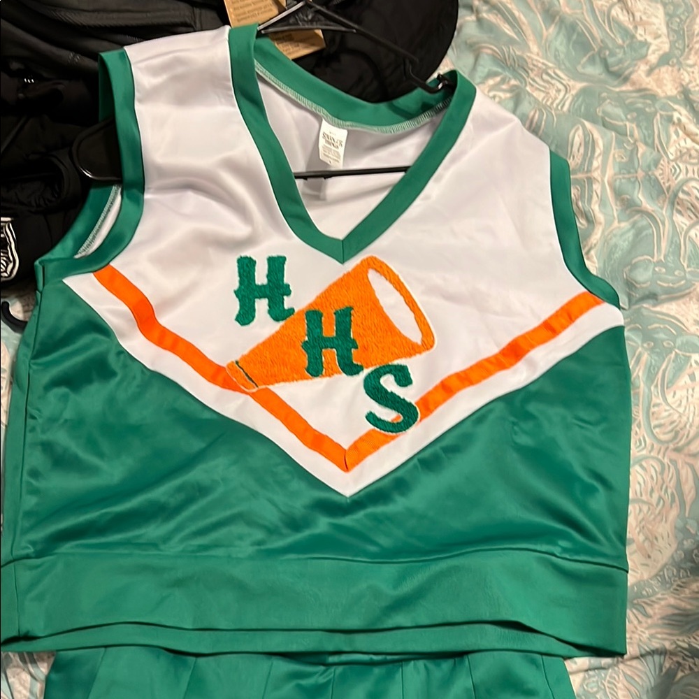 Stranger Things Chrissy Costume Large. Green and White Cheerleading Uniform Top